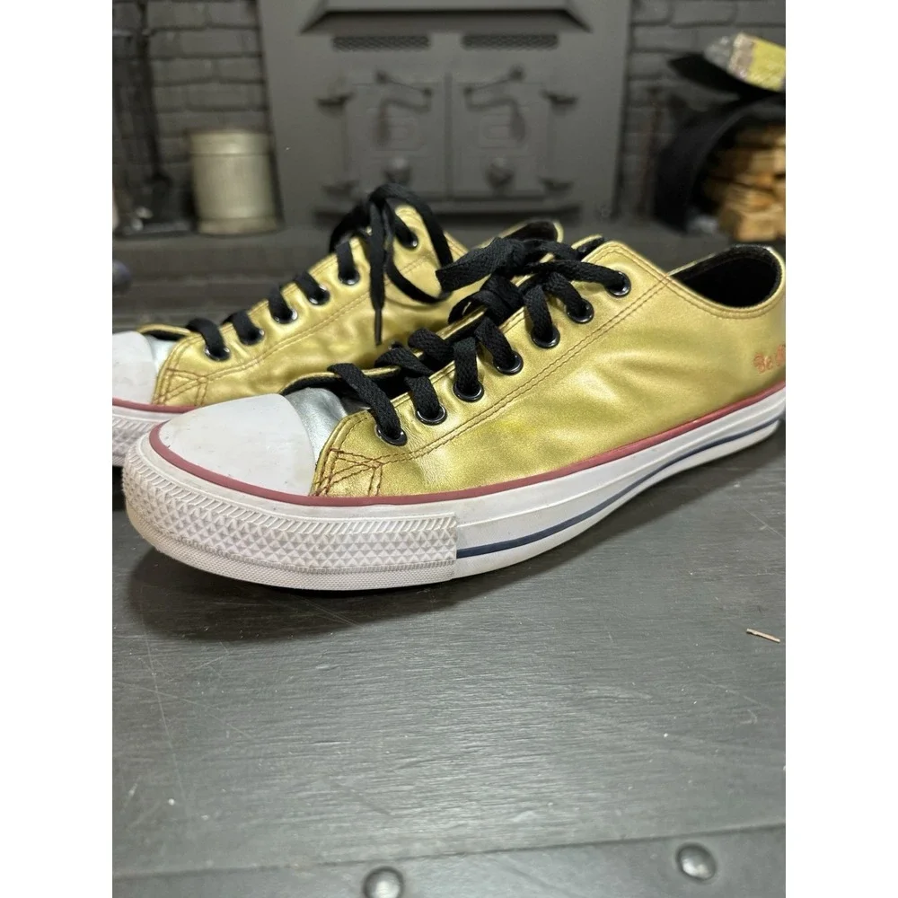 Custom‎ Converse All Star  Metallic Gold - BE KIND Men's Size 10 Women's Size 12